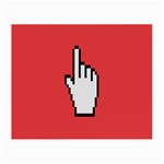 Cursor Index Finger White Red Small Glasses Cloth (2-Side) Front