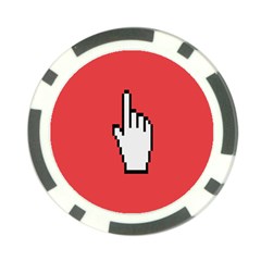 Cursor Index Finger White Red Poker Chip Card Guard