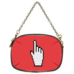 Cursor Index Finger White Red Chain Purses (two Sides) 