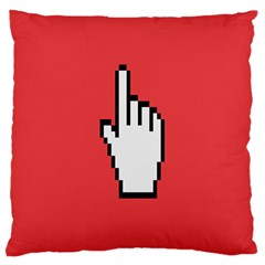 Cursor Index Finger White Red Large Cushion Case (one Side)