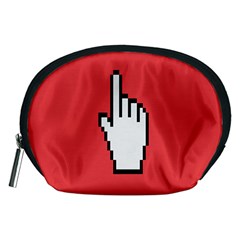 Cursor Index Finger White Red Accessory Pouches (medium)  by Alisyart