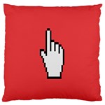 Cursor Index Finger White Red Standard Flano Cushion Case (Two Sides) Back