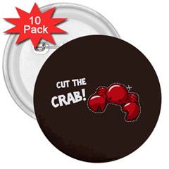 Cutthe Crab Red Brown Animals Beach Sea 3  Buttons (10 pack) 