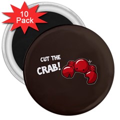 Cutthe Crab Red Brown Animals Beach Sea 3  Magnets (10 pack) 