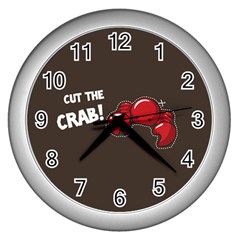 Cutthe Crab Red Brown Animals Beach Sea Wall Clocks (Silver) 