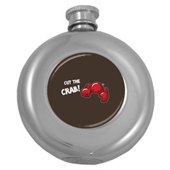 Cutthe Crab Red Brown Animals Beach Sea Round Hip Flask (5 oz)