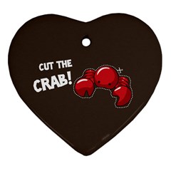Cutthe Crab Red Brown Animals Beach Sea Heart Ornament (Two Sides)