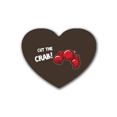 Cutthe Crab Red Brown Animals Beach Sea Rubber Coaster (Heart) 