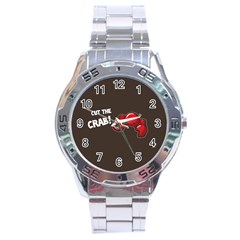 Cutthe Crab Red Brown Animals Beach Sea Stainless Steel Analogue Watch