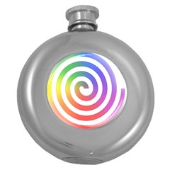 Circle Purple Blue Red Green Yellow Round Hip Flask (5 Oz) by Alisyart