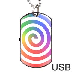 Circle Purple Blue Red Green Yellow Dog Tag Usb Flash (one Side)