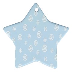 Circle Blue White Star Ornament (two Sides)