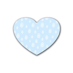 Circle Blue White Heart Coaster (4 Pack) 