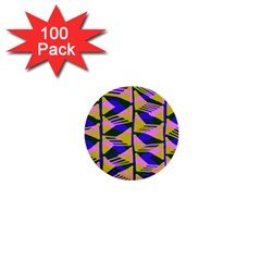 Crazy Zig Zags Blue Yellow 1  Mini Buttons (100 Pack)  by Alisyart