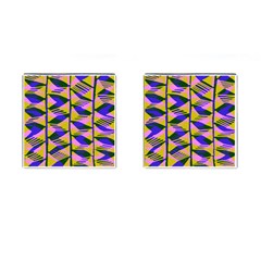 Crazy Zig Zags Blue Yellow Cufflinks (square)