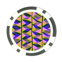 Crazy Zig Zags Blue Yellow Poker Chip Card Guard (10 Pack) by Alisyart