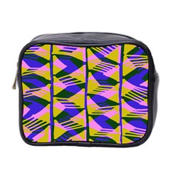 Crazy Zig Zags Blue Yellow Mini Toiletries Bag 2-side