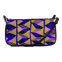 Crazy Zig Zags Blue Yellow Shoulder Clutch Bags