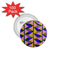 Crazy Zig Zags Blue Yellow 1 75  Buttons (100 Pack)  by Alisyart