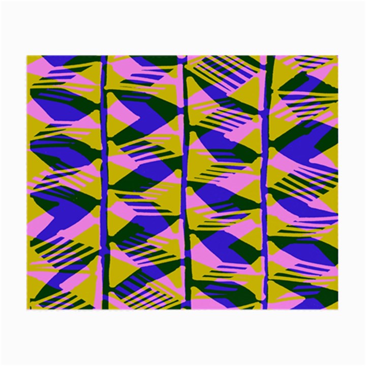 Crazy Zig Zags Blue Yellow Small Glasses Cloth (2-Side)