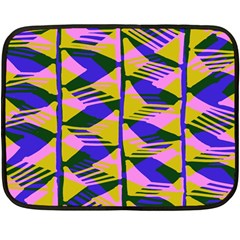 Crazy Zig Zags Blue Yellow Fleece Blanket (mini)