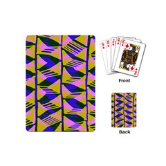 Crazy Zig Zags Blue Yellow Playing Cards (mini) 