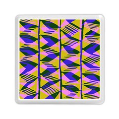 Crazy Zig Zags Blue Yellow Memory Card Reader (square) 