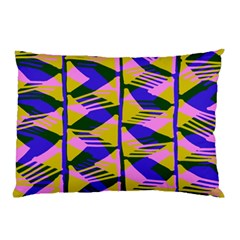 Crazy Zig Zags Blue Yellow Pillow Case (two Sides)