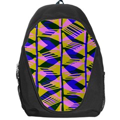 Crazy Zig Zags Blue Yellow Backpack Bag