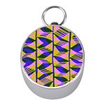 Crazy Zig Zags Blue Yellow Mini Silver Compasses Front