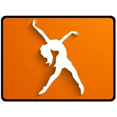 Dance Dancing Orange Girl Fleece Blanket (large) 