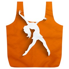 Dance Dancing Orange Girl Full Print Recycle Bags (l) 