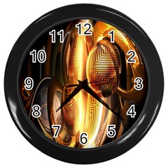 Digital Art Gold Wall Clocks (black)