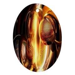 Digital Art Gold Oval Ornament (two Sides) by Alisyart