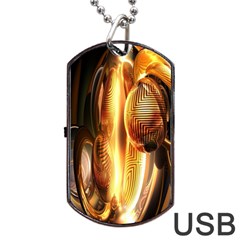 Digital Art Gold Dog Tag Usb Flash (two Sides)