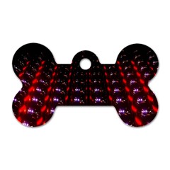 Digital Balls Lights Purple Red Dog Tag Bone (two Sides)