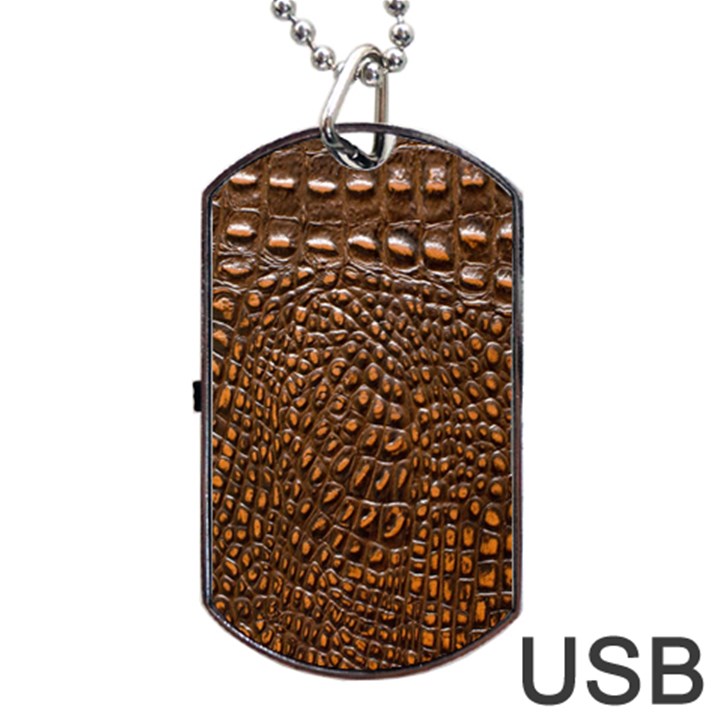 Crocodile Skin Dog Tag USB Flash (One Side)