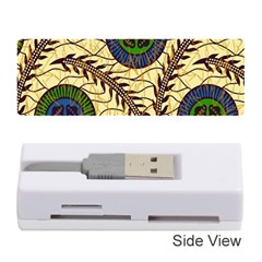 Fabrick Batik Brown Blue Green Leaf Flower Floral Memory Card Reader (stick) 