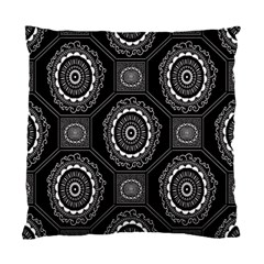 Circle Plaid Black Floral Standard Cushion Case (one Side)