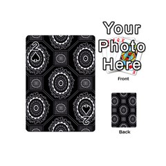 Circle Plaid Black Floral Playing Cards 54 (mini) 