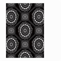 Circle Plaid Black Floral Small Garden Flag (two Sides)