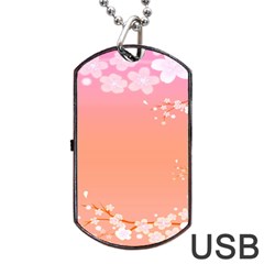 Flower Season Pink Purple Red Dog Tag USB Flash (Two Sides)