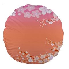 Flower Season Pink Purple Red Large 18  Premium Flano Round Cushions