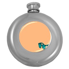 Glasses Blue Orange Round Hip Flask (5 Oz) by Alisyart