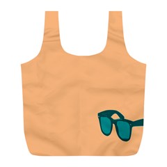 Glasses Blue Orange Full Print Recycle Bags (l) 