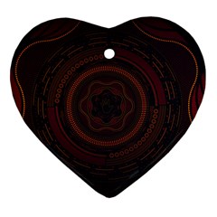 Hand Illustration Graphic Fabric Woven Red Purple Yellow Ornament (heart)