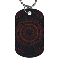 Hand Illustration Graphic Fabric Woven Red Purple Yellow Dog Tag (one Side) by Alisyart