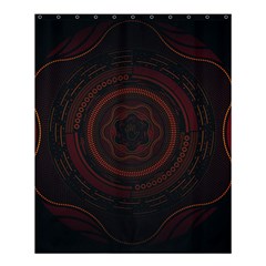 Hand Illustration Graphic Fabric Woven Red Purple Yellow Shower Curtain 60  X 72  (medium) 