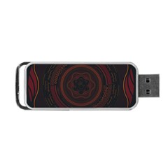 Hand Illustration Graphic Fabric Woven Red Purple Yellow Portable Usb Flash (one Side)