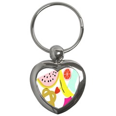 Fruit Watermelon Strawberry Banana Orange Shoes Lime Key Chains (heart)  by Alisyart